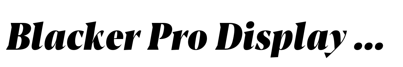 Blacker Pro Display Condensed Heavy Italic